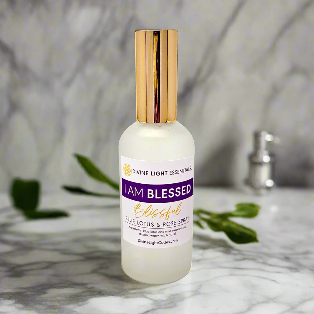 I Am Blessed Spray - Body Blessing - Room Clearing Freshener - Blue Lotus & Rose Home Fragrance