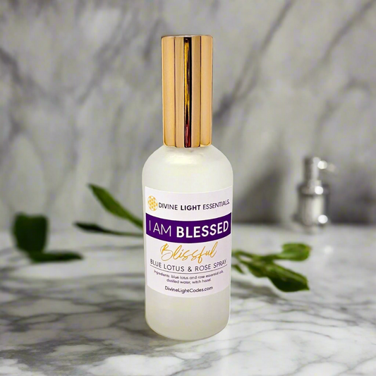 I Am Blessed Spray - Body Blessing - Room Clearing Freshener - Blue Lotus & Rose Home Fragrance