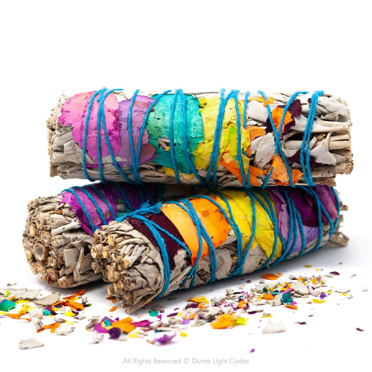 White Sage Bundles - Flower Wrapped - Smudging - Space Clearing Protection