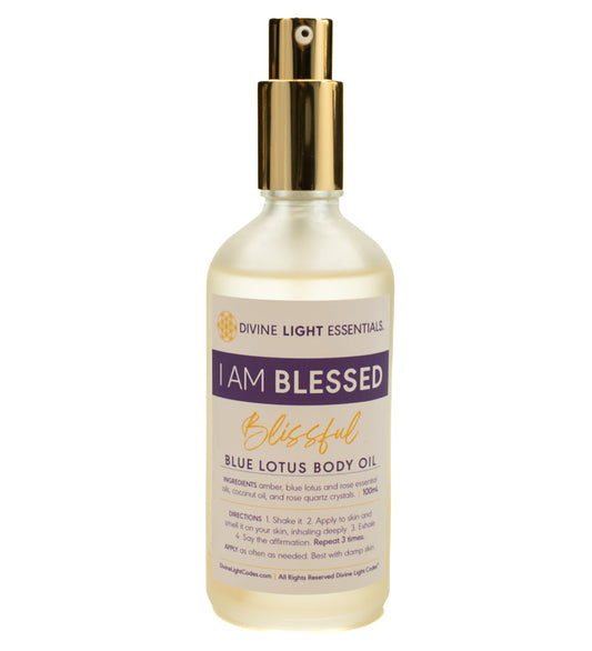 I Am Blessed Blissful Body Oil – Amber, Blue Lotus & Rose Essential Oils - 100 ml
